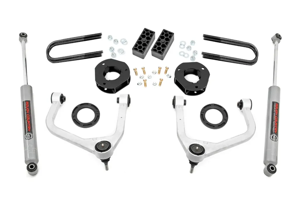 [TRK-SUS-3.5-RC-CH-AL-MU-SSN3] 3.5 Inch Lift Kit Chevy Silverado 1500 2WD/4WD (2019-2026) (Aluminium, Multi-Leaf, Strut Spacers 2/N3 Rear Shock)